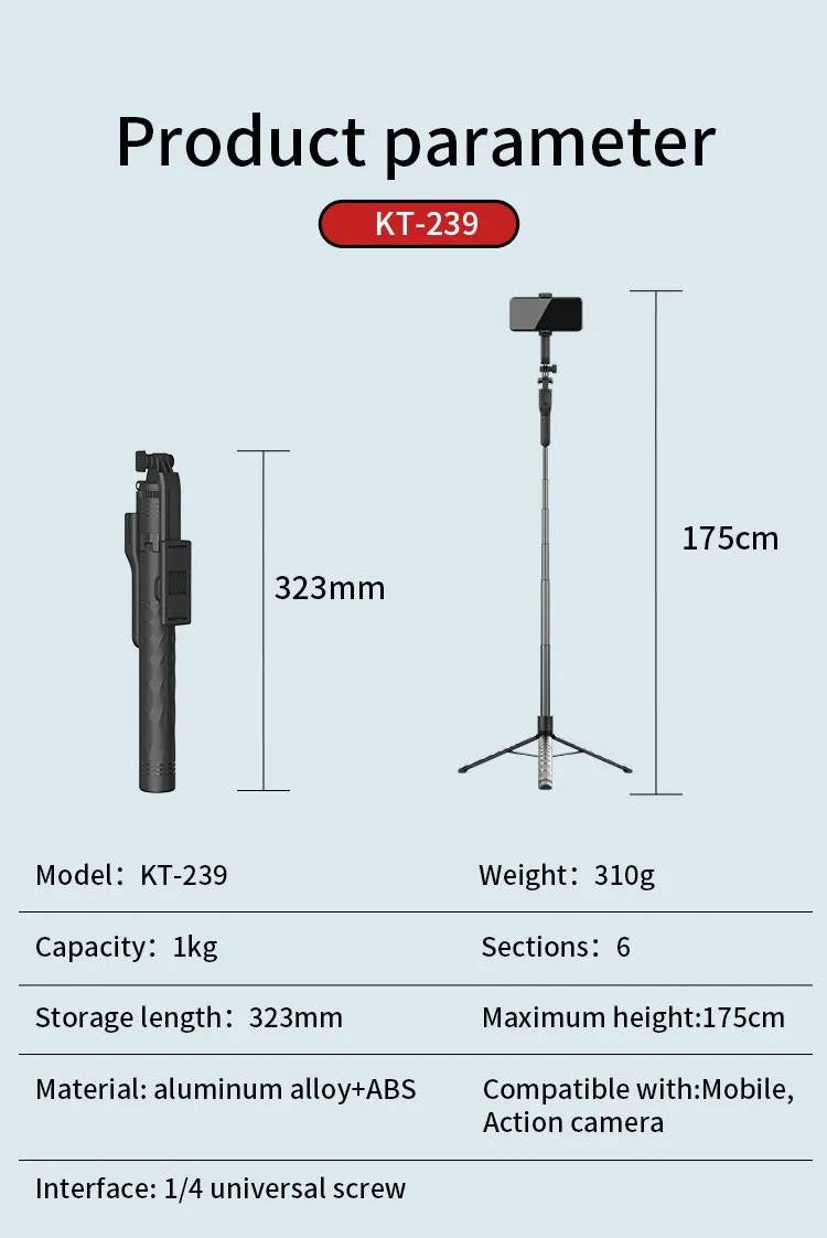 Selfie Stick with LED Light & Blutooth Remote and Selfie Stand